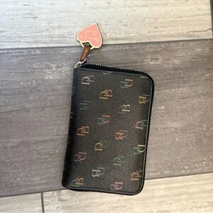 Dooney and Bourke Black Multicolor Logo Wallet
